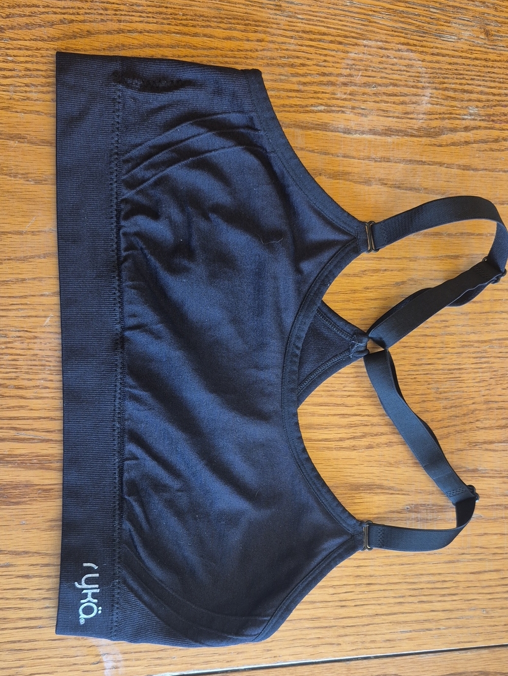 Ryka Black Adjustable-Strap Seamless Sports Bra